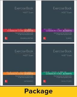 Common Core Achieve, HiSET Exercise Book 5 Copy Set 9780021432516