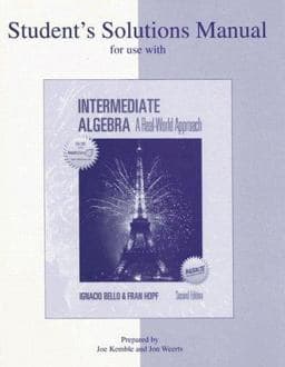 Intermediate Algebra Student's Solutions Manual 9780072945584
