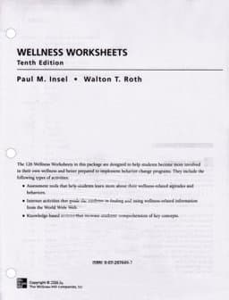 Wellness Worksheets 9780072976496