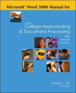 Microsoft Word 2000 Manual for Gregg College Keyboarding and Document Processing 9780073045580