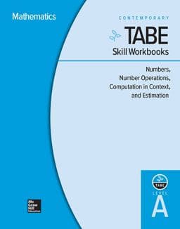 TABE Skill Workbooks Level a: Numbers, Number Operations, Computation in Context, and Estimation - 10 Pack 9780076603831