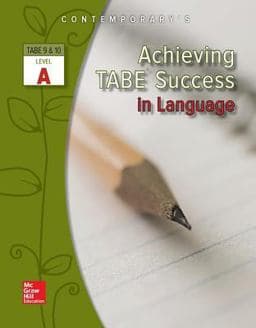 Achieving TABE Success in Language, Level a Workbook 9780077044589