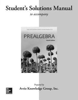 Student Solutions Manual for Prealgebra 9780077574505