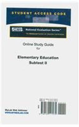 Access Code Card for the Online Tutorial for the National Evaluation Series Elementary Education Subtest II 9780132117975