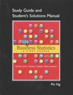 Student Solutions Manual for Business Statistics 9780132807326