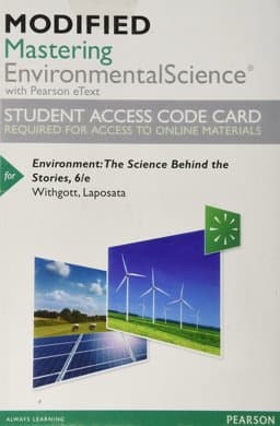Modified Mastering Environmental Science with Pearson EText -- Standalone Access Card -- for Environment 9780134605371