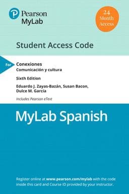 Mylab Spanish with Pearson eText -- Student Access Code -- for Conexiones 9780135304853