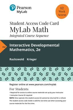 Interactive Developmental Math -- Mylab Math with Pearson EText Access Code 9780135451076