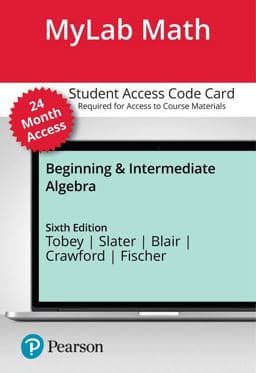 MyLab Math with Pearson EText -- Access Card -- for Beginning and Intermediate Algebra (24 Months) 9780135839881