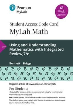 MyLab Math with Pearson EText -- 18 Week Standalone Access Card -- for Using and Understanding Mathematics 9780135903551