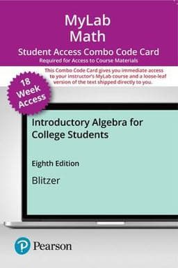 MyLab Math with Pearson EText -- Combo Access Card -- for Introductory Algebra for College Students (18-Weeks) 9780136858089