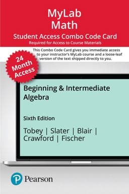 MyLab Math with Pearson EText -- 24 Month Combo Access Card -- for Beginning and Intermediate Algebra 9780137386017