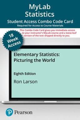 MyLab Statistics with Pearson EText -- 18-Week Combo Access Card-- for Elementary Statistics 9780137673889