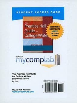The Prentice Hall Guide for College Writers 9780205817245