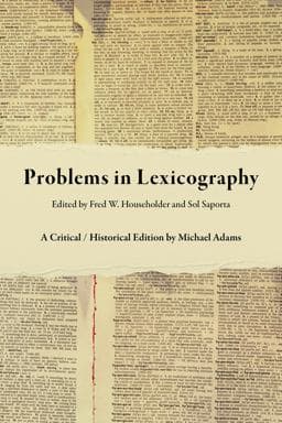 Problems in Lexicography 9780253063281