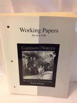 Working Papers for use with Managerial Accounting 9780256260762