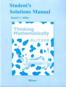 Student Solutions Manual for Thinking Mathematically 9780321646378