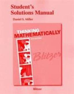 Student's Solutions Manual for Thinking Mathematically 9780321867339