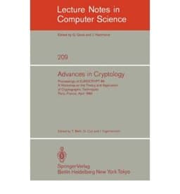 Advances in Cryptology 9780387160764
