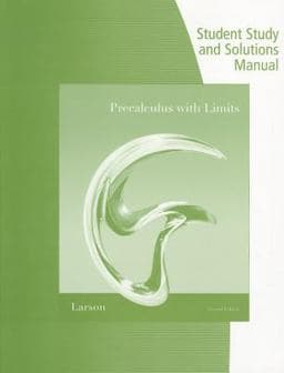 Student Study and Solutions Manual for Larson/Hostetler's Precalculus with Limits: Enhanced Edition, 2nd 9780538738637