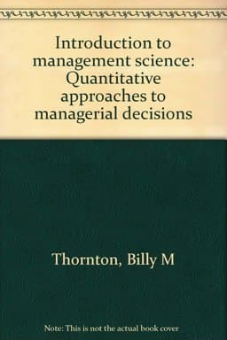 An Introduction to Management Science 9780675085182