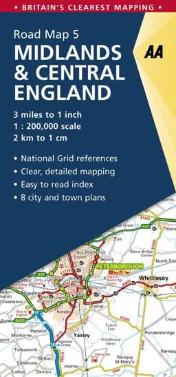 Midlands and Central England Road Map 9780749578930