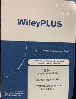 Exploring Management, 6e WileyPLUS Card 9781119395829