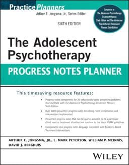 The Adolescent Psychotherapy Progress Notes Planner 9781119906407