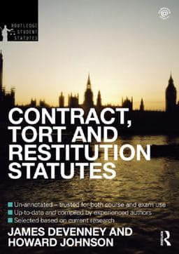 Contract, Tort and Restitution Statutes 2012-2013 9781135876036
