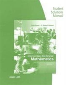 Student Solutions Manual for Ewen/Nelson's Elementary Technical Mathematics, 11th 9781285199276
