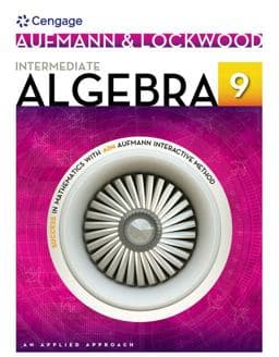 Student Solutions Manual for Aufmann/Lockwood's Intermediate Algebra: an Applied Approach, 9th 9781285417455