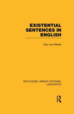 Existential Sentences in English (RLE Linguistics d: English Linguistics) 9781317931577