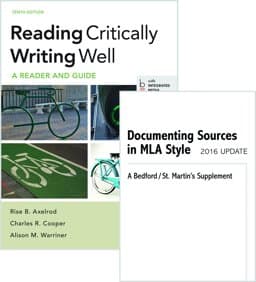 Reading Critically, Writing Well 10e and Documenting Sources in MLA Style: 2016 Update 9781319087975