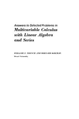 Answers to Selected Problems in Multivariable Calculus with Linear Algebra and Series 9781483220451