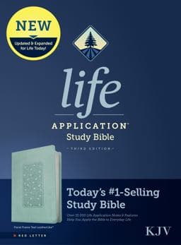 KJV Life Application Study Bible, Third Edition (Red Letter, LeatherLike, Floral Frame Teal) 9781496439758