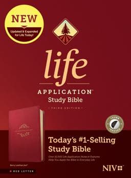 NIV Life Application Study Bible, Third Edition (Red Letter, Leatherlike, Berry, Indexed) 9781496455260