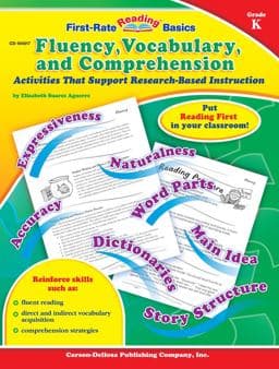 Fluency, Vocabulary, and Comprehension, Grade K 9781594410475
