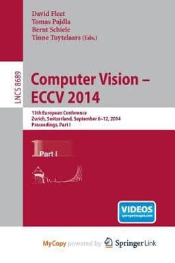 Computer Vision -- Eccv 2014 9783319105918
