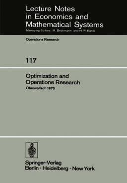 Optimization and Operations Research 9783540076162