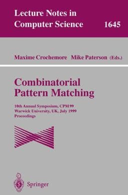 Combinatorial Pattern Matching 9783540662785