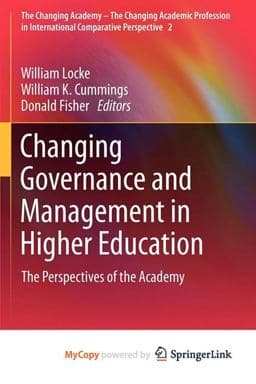 Changing Governance and Management in Higher Education 9789400711419