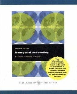 Managerial Accounting, Workbook Study Guide 9780073368542