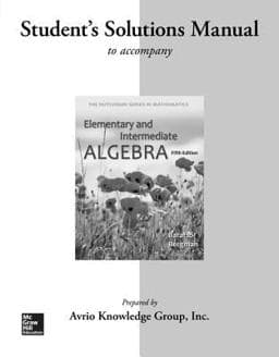 Student Solutions Manual for Elementary & Intermediate Algebra 9780077574406