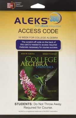 ALEKS 360 Access Card (18 Weeks) for College Algebra Essentials 9780077845858