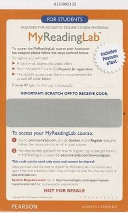 MyReadingLab with Pearson EText -- Glue in Access Card 9780133995138