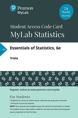 Essentials of Statistics -- Mylab Statistics with Pearson EText 9780134870113