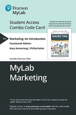 MyLab Marketing with Pearson eText -- STudent Access Combo Code Card -- for Marketing 9780135635278