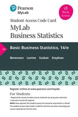 MyLab Statistics with Pearson EText -- 18 Week Standalone Access Card -- for for Basic Business Statistics 9780135900932