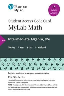 MyLab Math with Pearson EText -- 18 Week Standalone Access Card -- for Intermediate Algebra 9780135909942