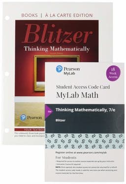 Thinking Mathematically, Loose-Leaf Edition Plus Mylab Math with Pearson EText -- 18 Week Access Card Package 9780136209171